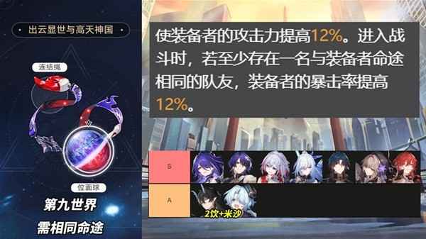 崩坏星穹铁道2.1版本3倍位面遗器角色推荐指南