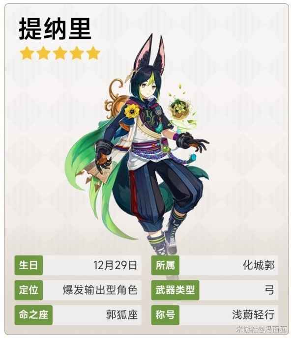 提纳里全面养成攻略：从武器到命座，打造草系强C