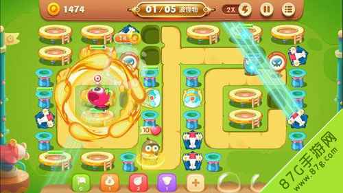 保卫萝卜3游乐场第45关通关攻略：关键在于飞机与雪球的有效运用