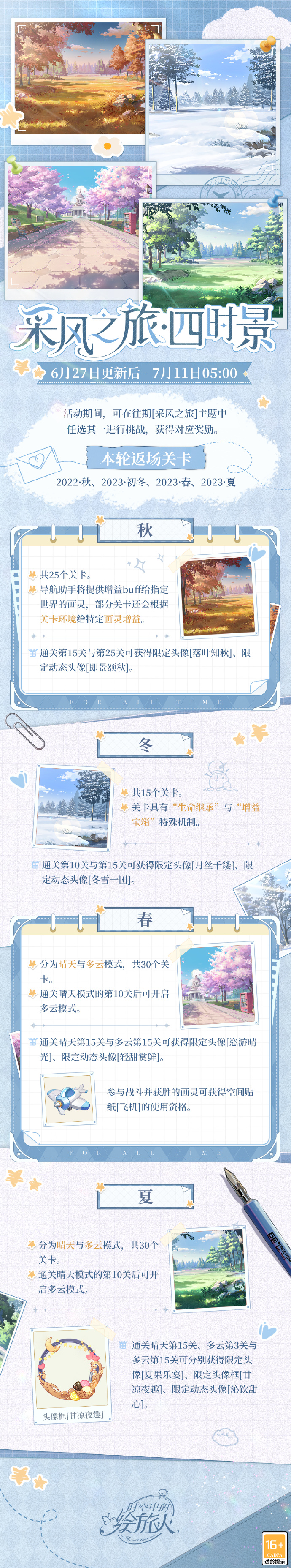 时空中的绘旅人采风之旅四时景玩法全解析