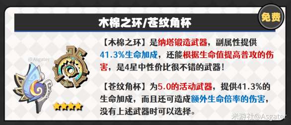 原神玛拉妮四星武器搭配推荐