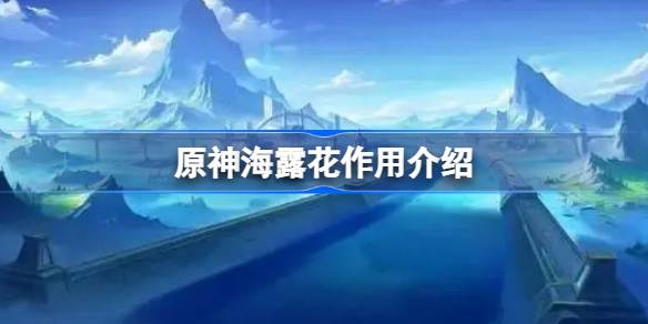 原神海露花到底有啥用
