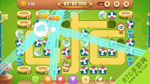 保卫萝卜3游乐场第45关通关攻略：关键在于飞机与雪球的有效运用