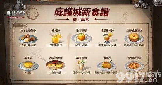 明日之后甜橙食谱全攻略：配方、属性与实用指南