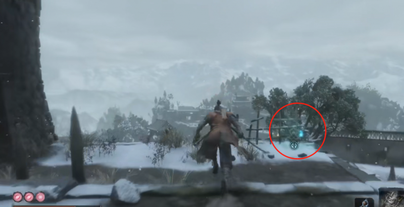 只狼忍义手机关伞的位置