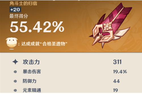 原神圣遗物多少分及格