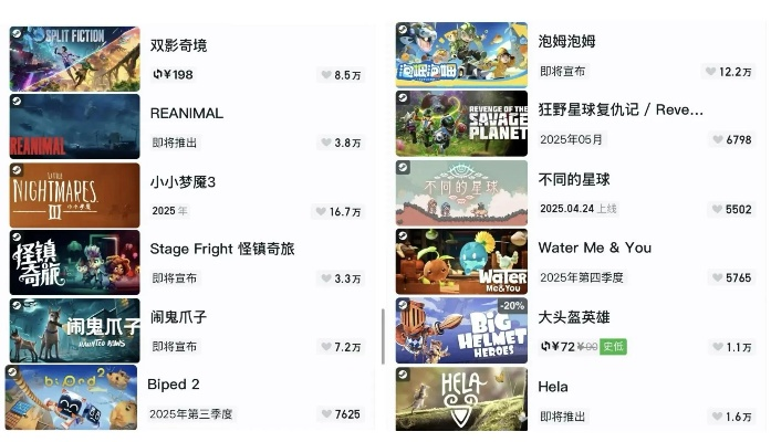 2025年最值得玩的单机双人合作游戏排行榜